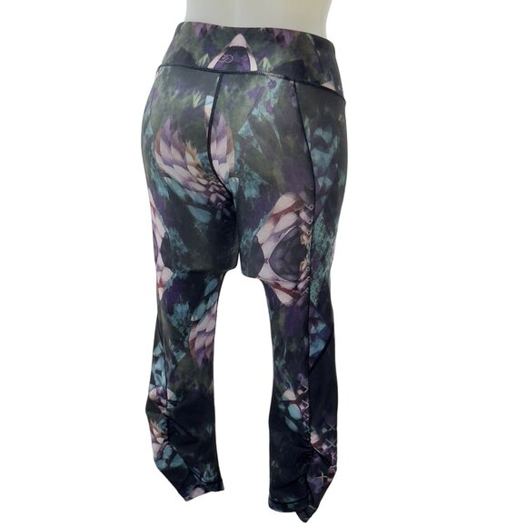 CALIA by Carrie Underwood Ruched Floral Capri Leggings Zip Pocket Size M - Picture 2 of 7